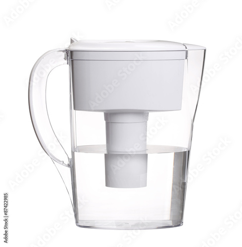 water filter jug isolated on white background