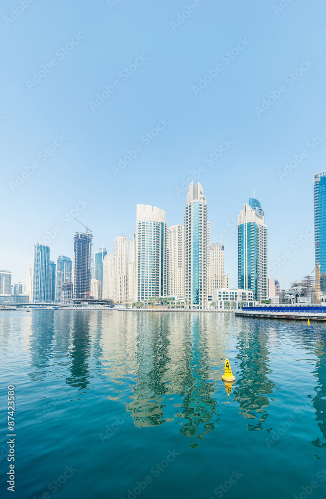 Dubai - AUGUST 9, 2014: Dubai Marina district on August 9 in UAE Dubai - AUGUST 9, 2014: Dubai Marina district on August 9 in UAE