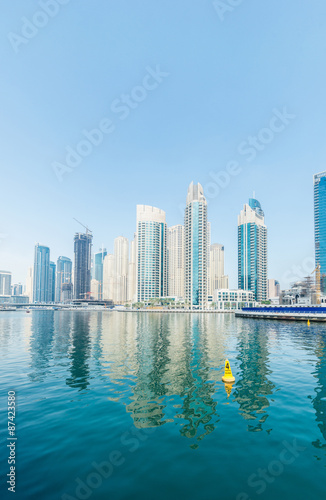 Dubai - AUGUST 9  2014  Dubai Marina district on August 9 in UAE