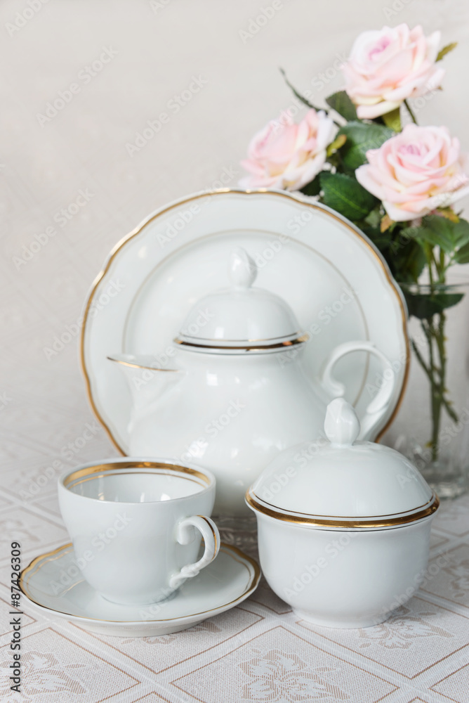 Fototapeta premium Dishes for tea drinking