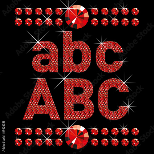 set of red diamond bold letters