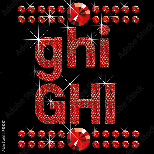 set of red diamond bold letters