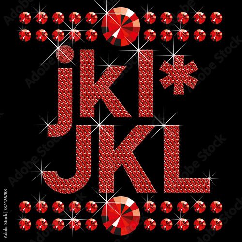set of red diamond bold letters