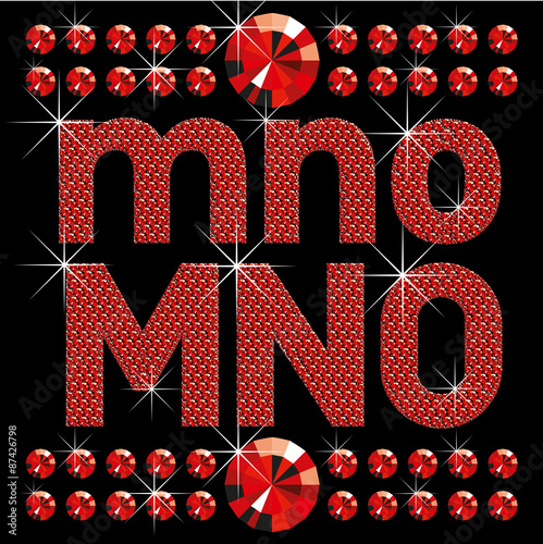 set of red diamond bold letters