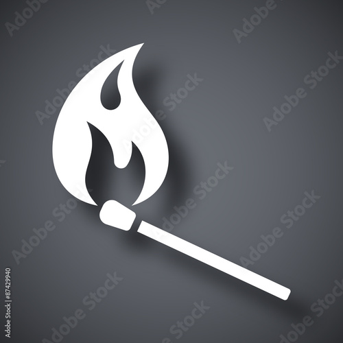 Vector burning match icon