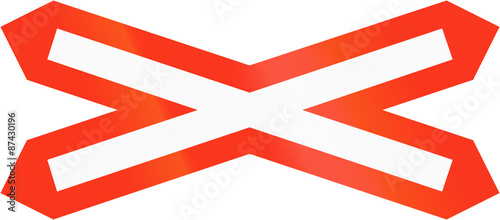 Fotografie Bangladeshi warning sign for single track unguarded level crossing
