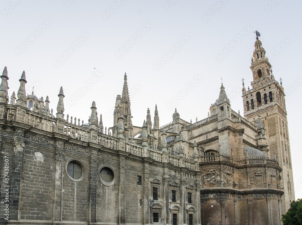 Cathedral and Giralda tower in Seville, Spain