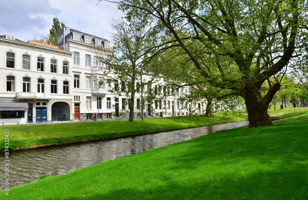 Beautiful Westersingel Street near Museumpark in Rotterdam