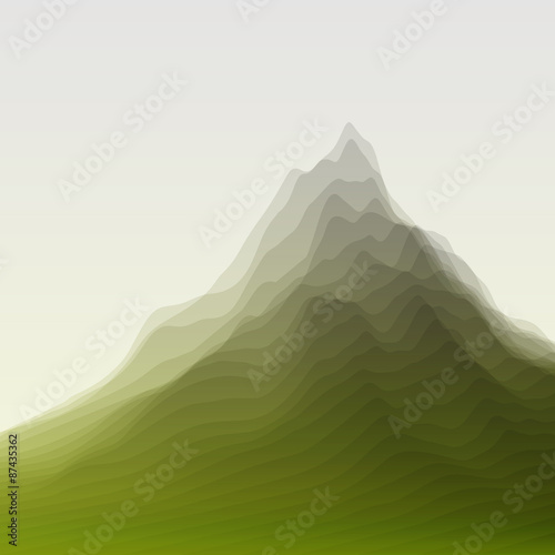 Mountain Landscape. Vector Silhouettes Of Mountains Backgrounds.