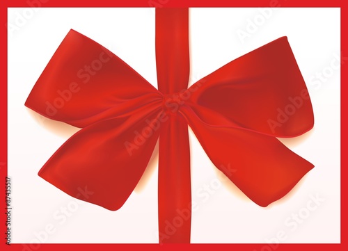 red bow on white background