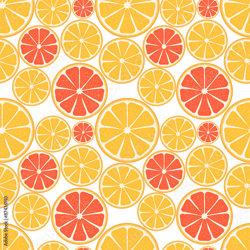 Citrus fruit seamless pattern