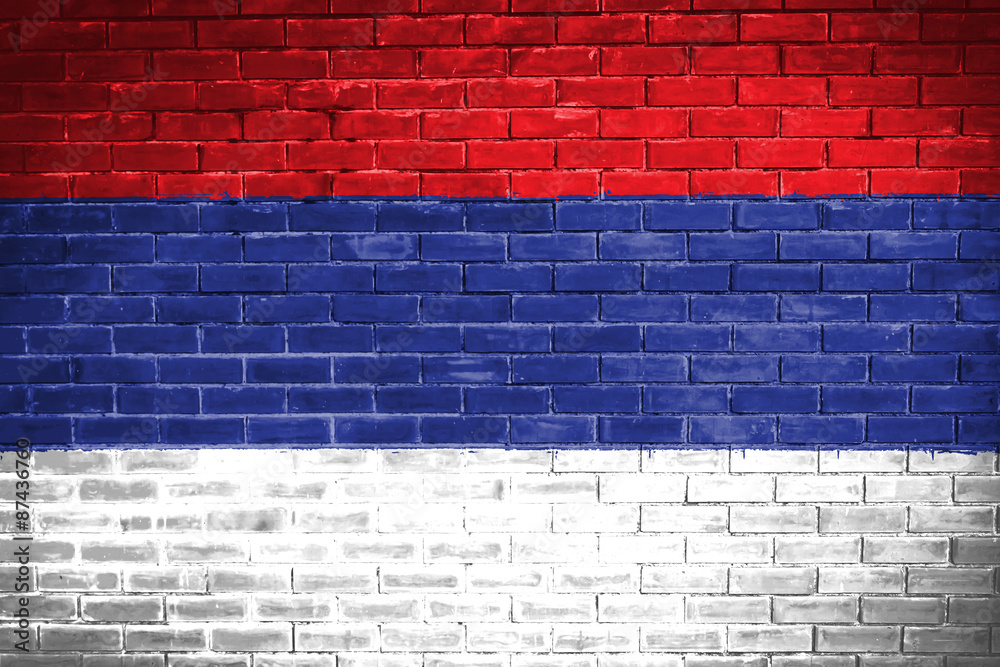 serbia  flag,wall texture background
