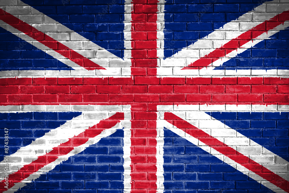 Fototapeta premium England flagมwall texture background