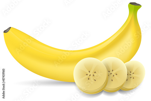 Banane Schale gelb Vektor isoliert  photo