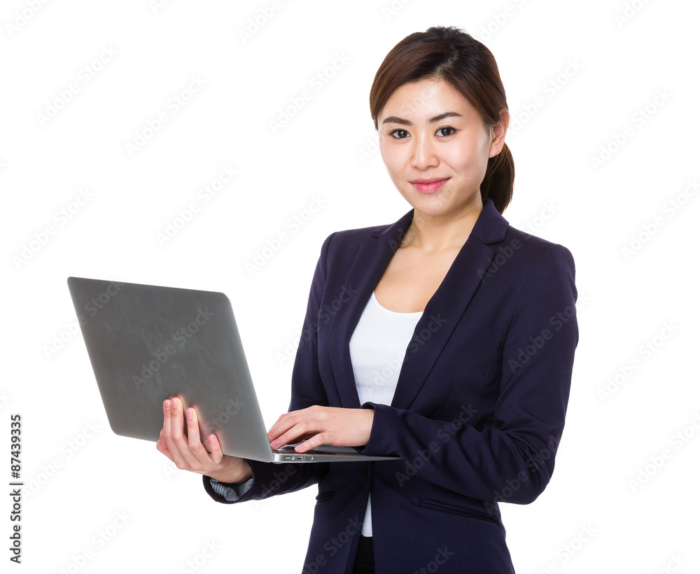Businesswoman use of the laptop computer Businesswoman use of the laptop computer