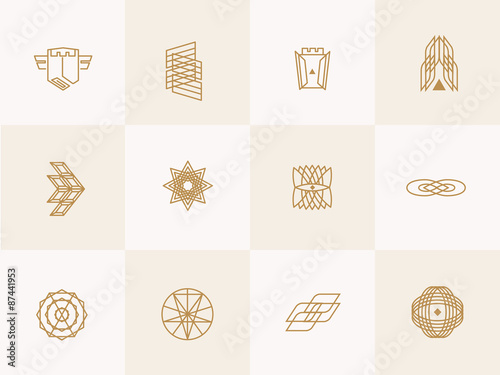 Geometric trendy hipster Icons 