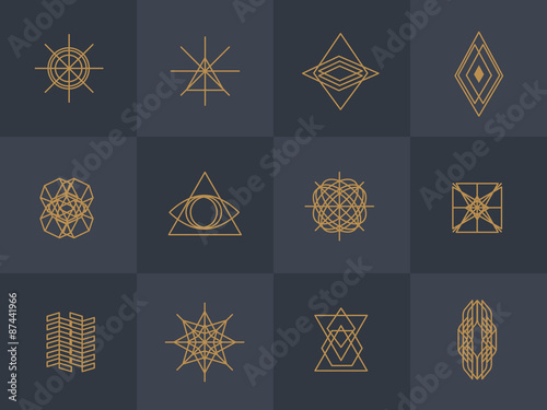 Geometric trendy hipster Icons 