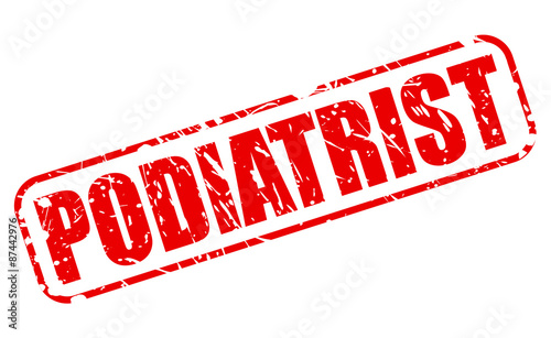 Podiatrist red stamp text