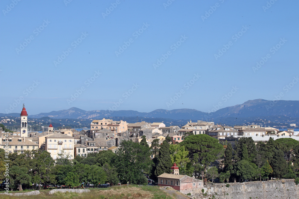 Fototapeta premium old Corfu town cityscape Greece