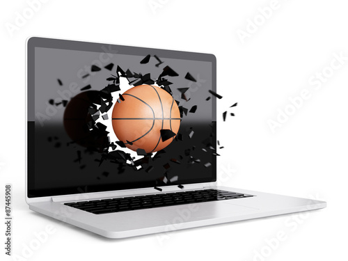 basketball destroy laptop © teerawit