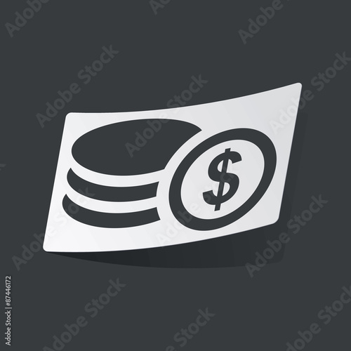 Monochrome dollar rouleau sticker