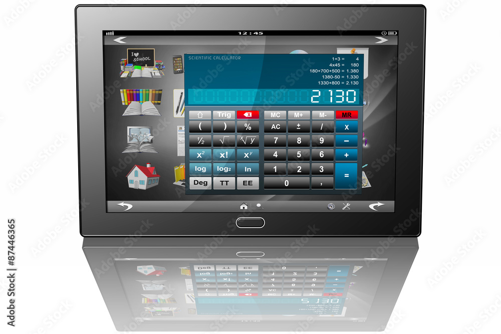 Tablet Calcolatrice_001
Tablet con visualizzata, sulle icone delle varie app, l'applicazione calcolatrice. Tablet Calcolatrice_001
Tablet con visualizzata, sulle icone delle varie app, l'applicazione calcolatrice.