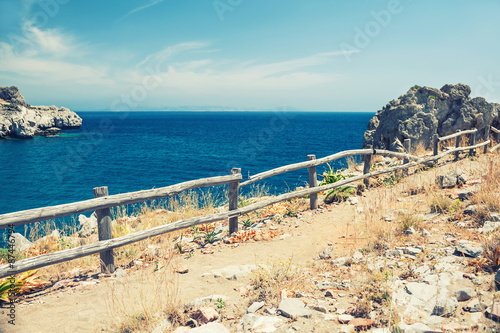 Fototapeta Naklejka Na Ścianę i Meble -  View of the sea coast. Beautiful summer landscape.