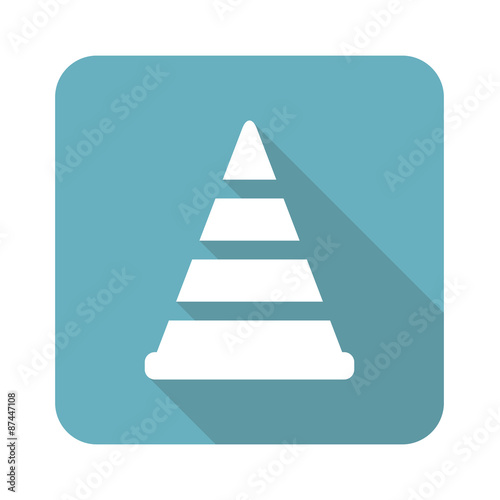 Square traffic cone icon