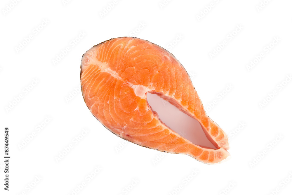 isolated raw salmon steake isolated raw salmon steake