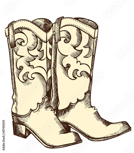 Cowboy boots .Vector graphic image