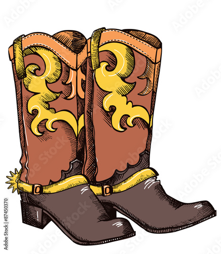 Cowboy boots .Vector graphic image