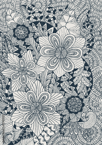 floral background with doddle concept