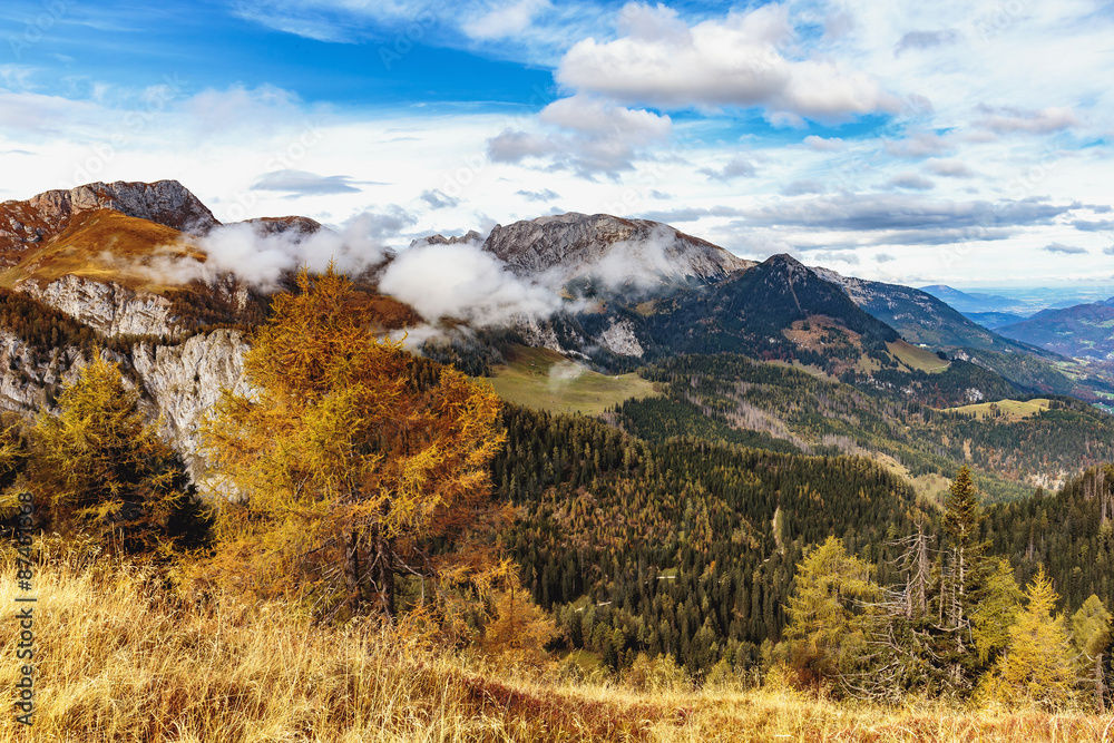 Autumn Mountain Landscape Scene