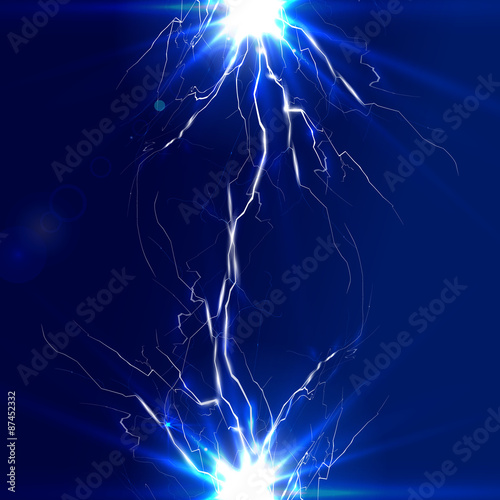 The discharge of electricity, lightning