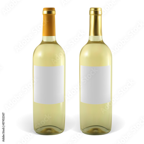 Set of vector wine bottles. Illustration contains gradient meshes.