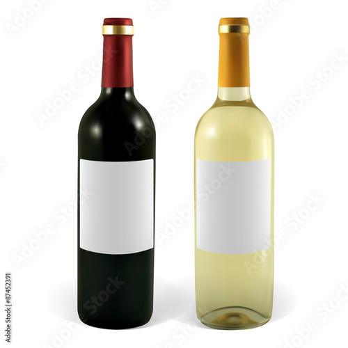Set of vector wine bottles. Illustration contains gradient meshes.