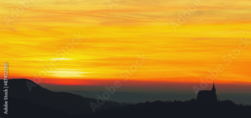 Lovely Hill Chapel Silhouette in the sunset