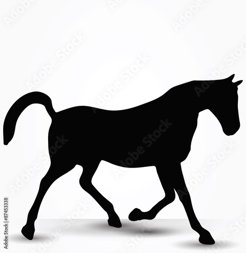 horse silhouette in prancing walk pose