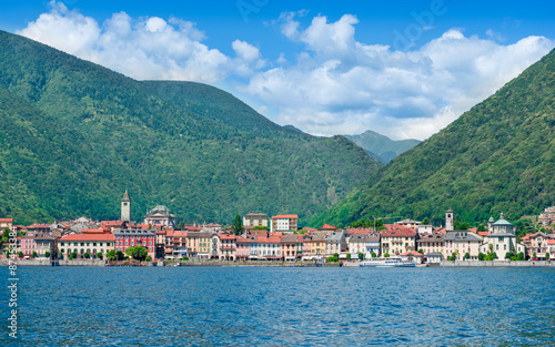 Ticino. Lake Maggiore, a small town in the south of Switzerland, summer