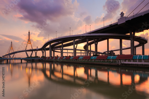 Night Scene Bhumibol Bridge, Bangkok, Thailand © Getty Gallery