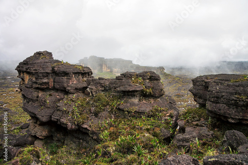 Stunning another planet looking like rocky terrain of mount Roraima 