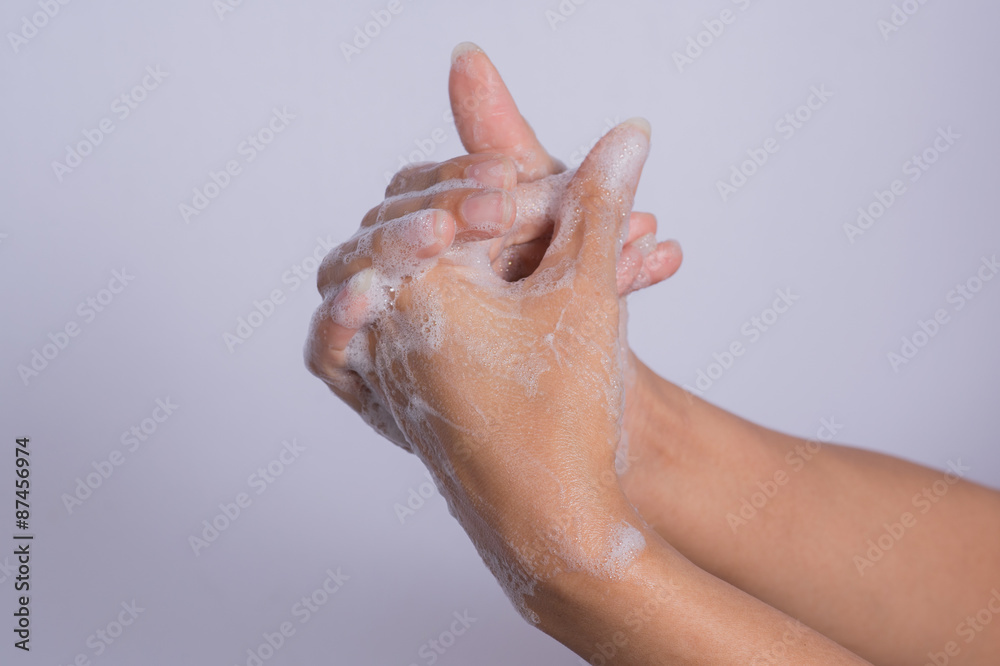 Naklejka premium How to clean your hands.
