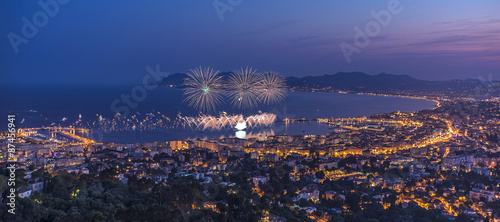 Firework in Cannes. 14th july 2015 , French national day