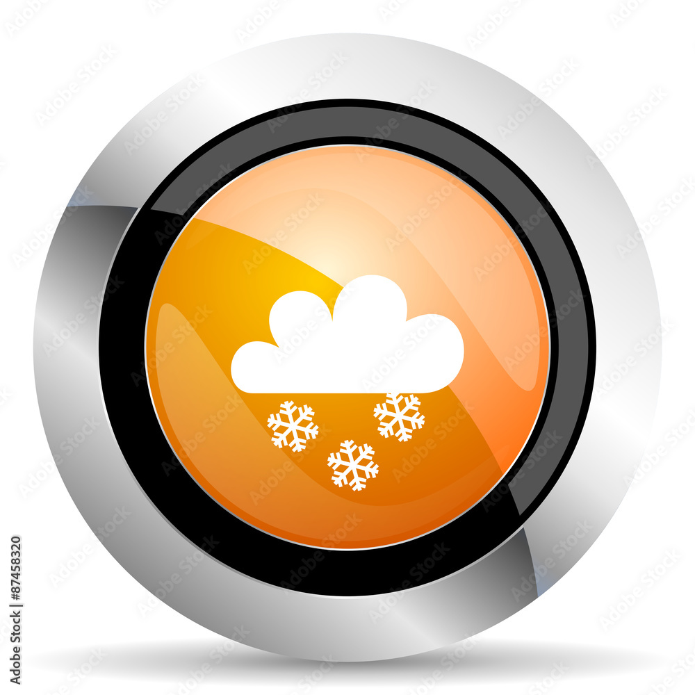 snowing orange icon waether forecast sign snowing orange icon waether forecast sign