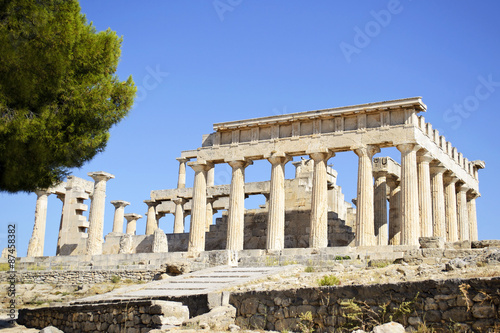 temple of Aphaia in Aegina island Greece