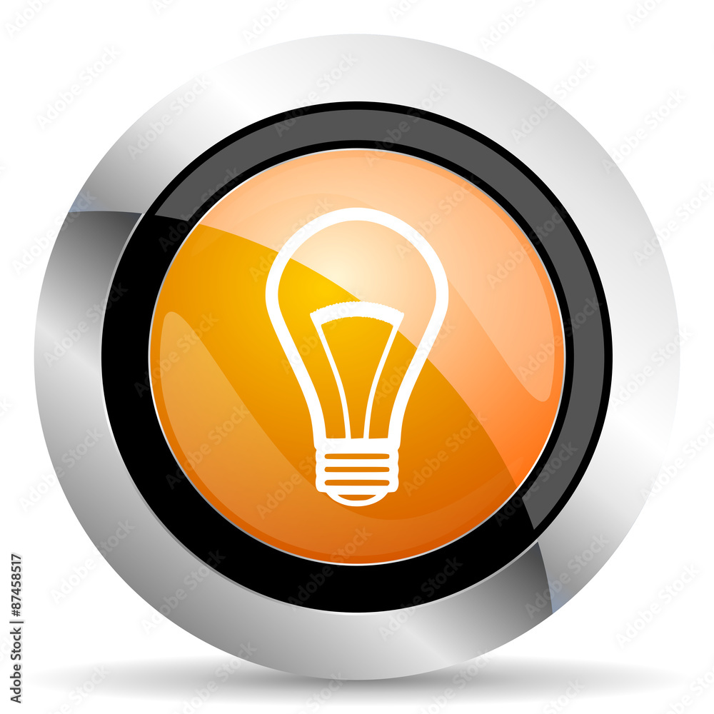 bulb orange icon light bulb sign bulb orange icon light bulb sign
