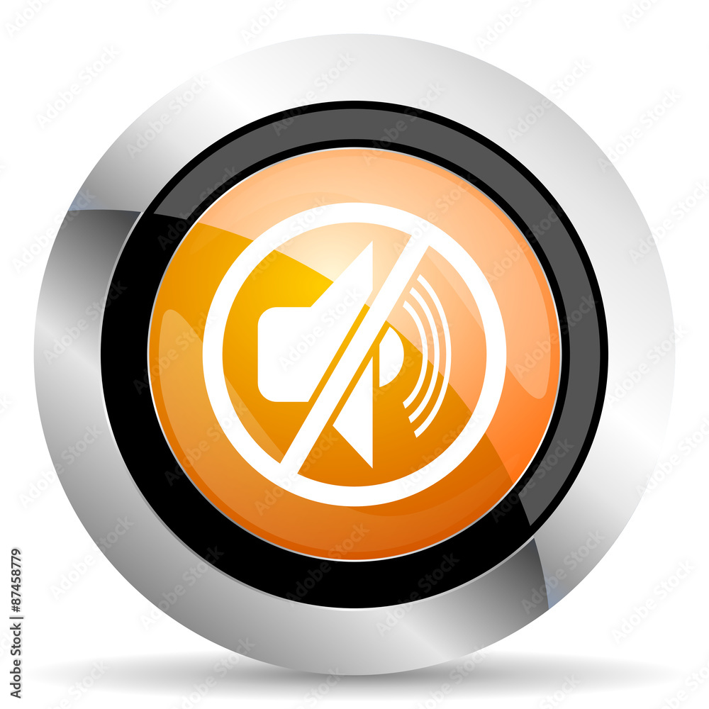 mute orange icon silence sign mute orange icon silence sign