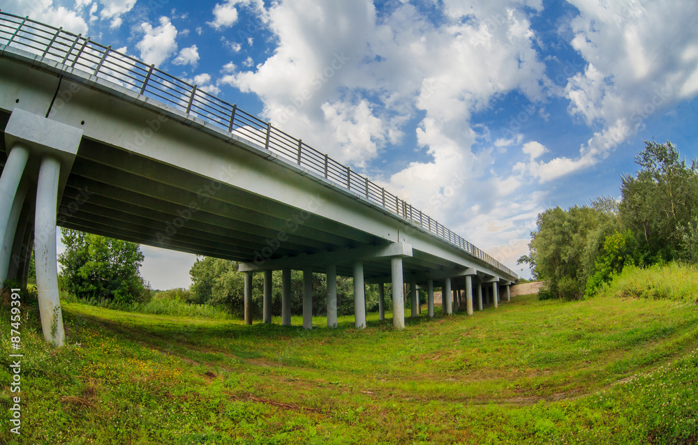 bridge concrete grass green landscape nature background