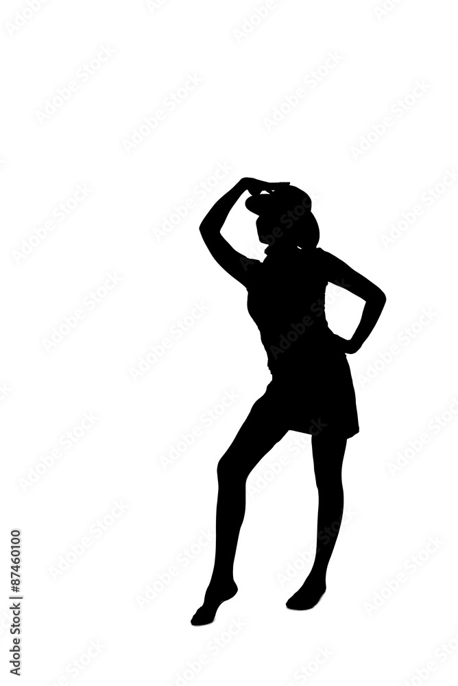 woman silhouette with a hat