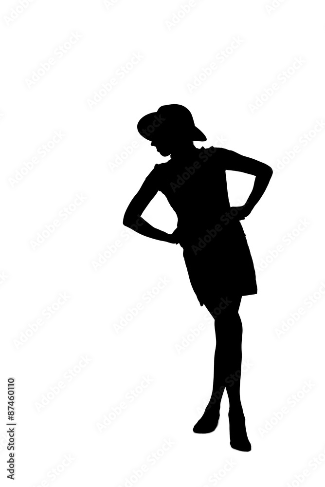 woman silhouette with a hat